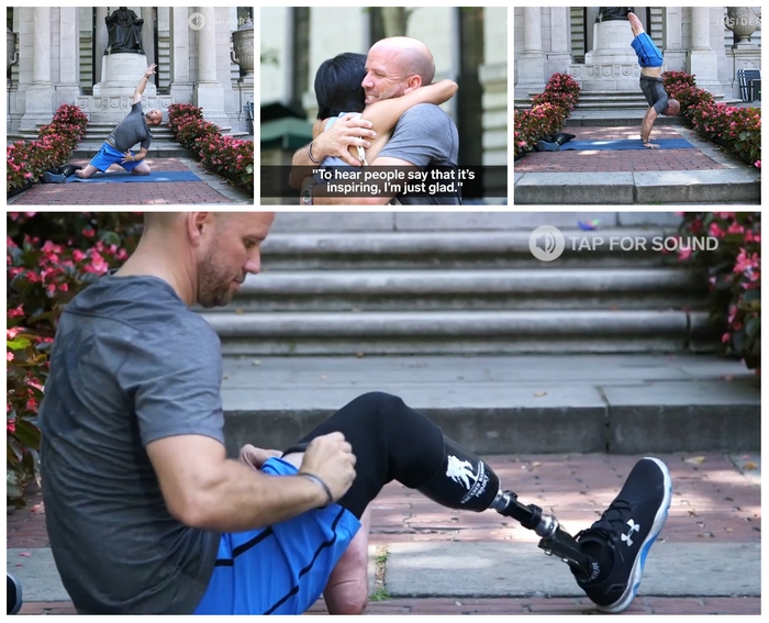 ветеран без ног преподаёт йогу